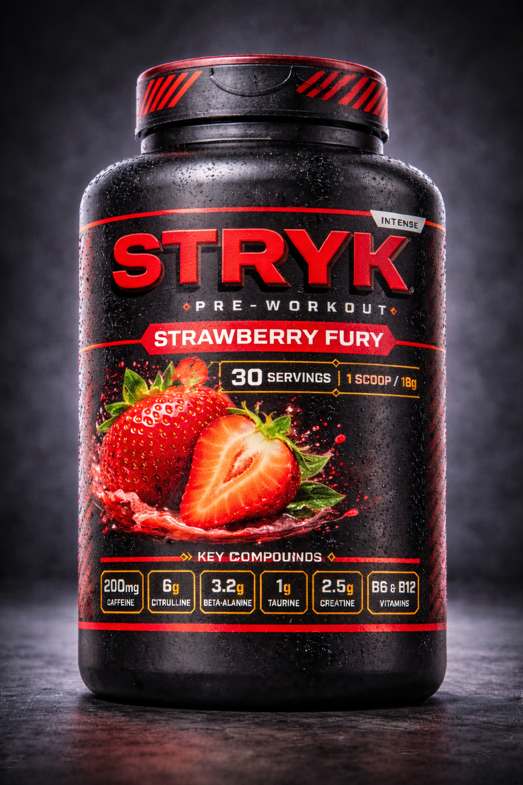 STRYK Pre-Workout — Strawberry Fury | 30 Servings